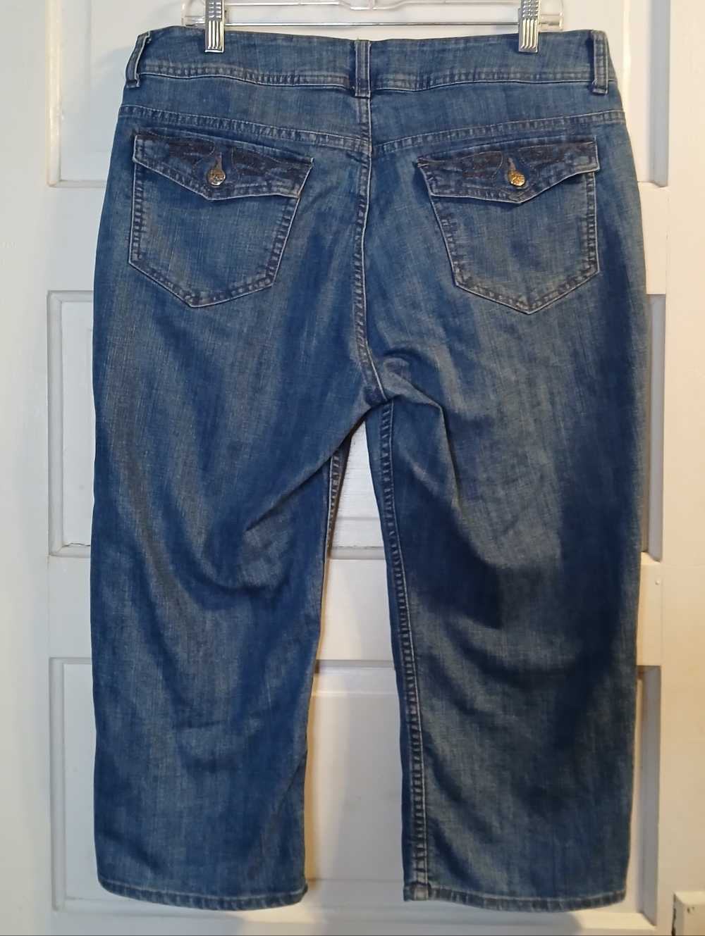 Riders by Lee Womens 16M Capri Jeans Blue Medium Wash Mid Rise Cropped Denim